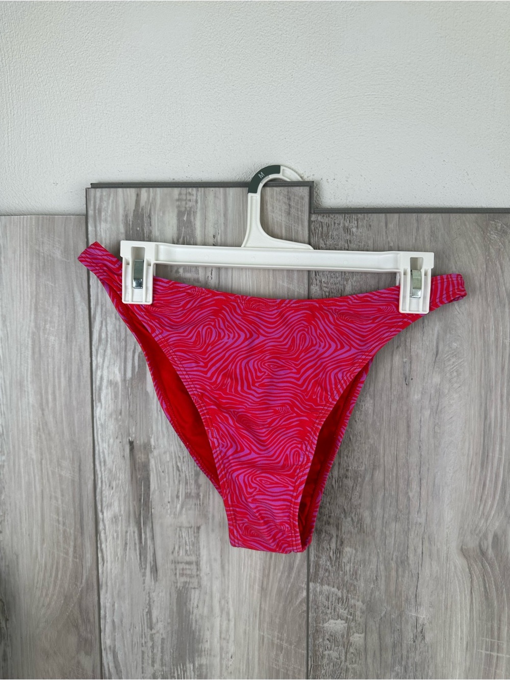 Women's Pink Zebra-Print Bikini Bottom - Vibrant Mid-Rise Swimwear